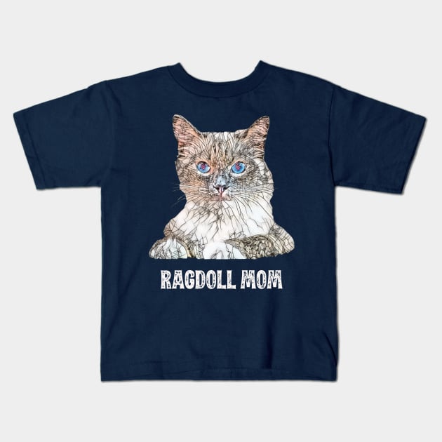 Ragdoll Mom - Ragdoll Cat Mom Design Kids T-Shirt by DoggyStyles